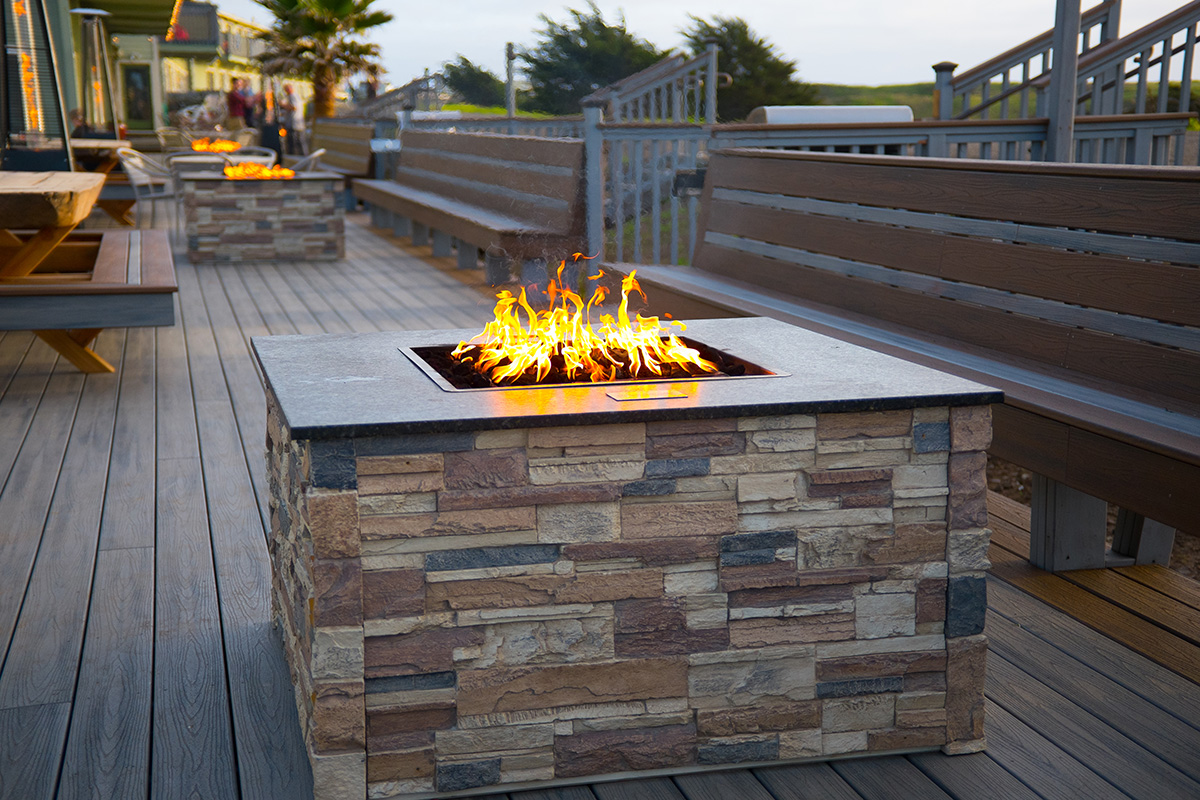 Fire pit on the Mates Deck of the Beachcomber Motel