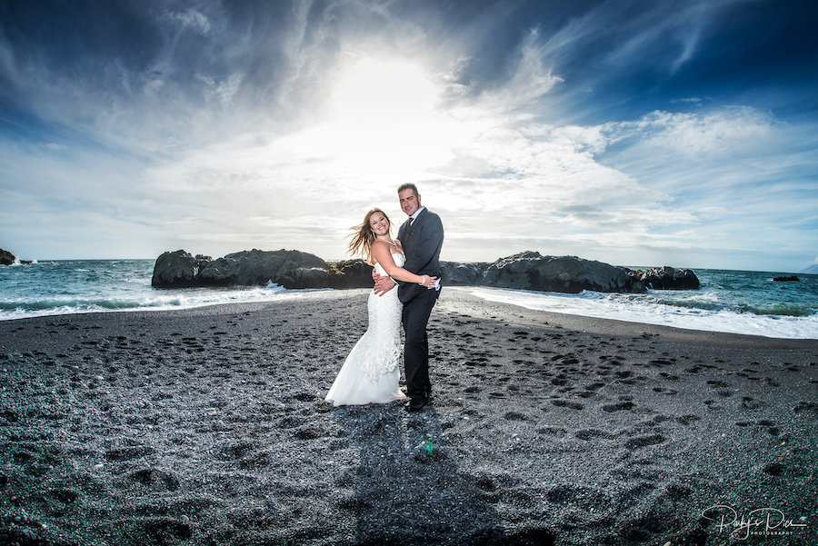 Bride and Groom at Shelter Cover in Humboldt County