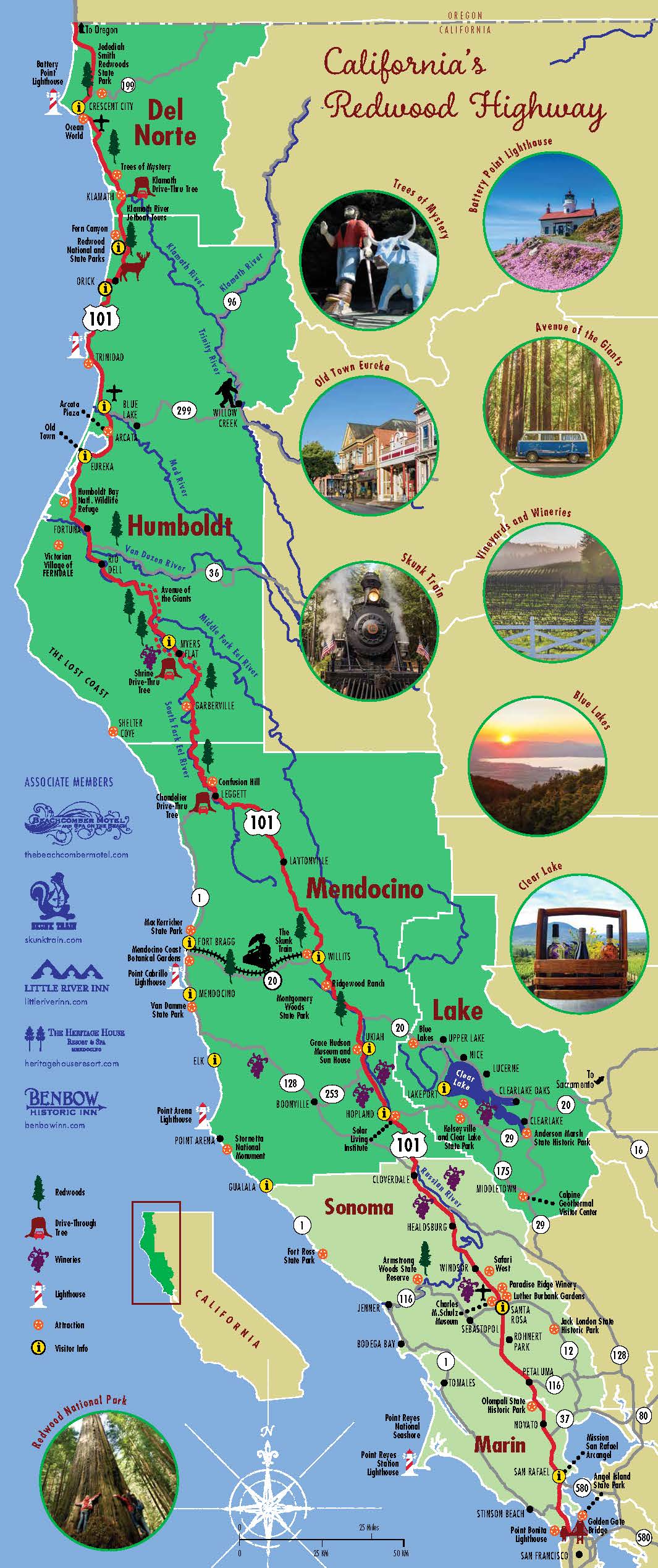 Redwood Highway Map